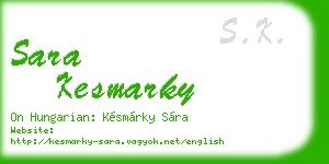 sara kesmarky business card